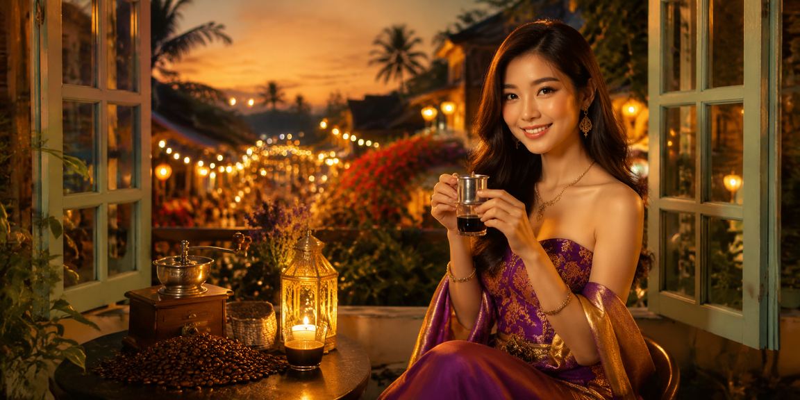 Người chơi thưởng thức cà phê Buôn Ma Thuột trong khi tham gia cá cược trên điện thoại