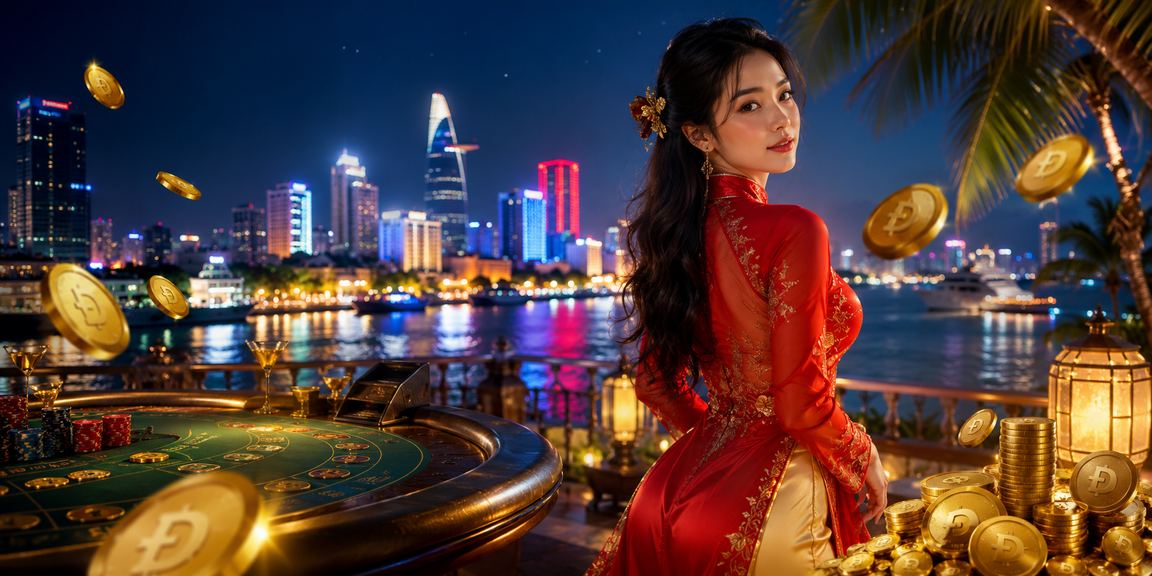 Người chơi trong trang phục áo dài tham gia baccarat live casino tại TP.HCM
